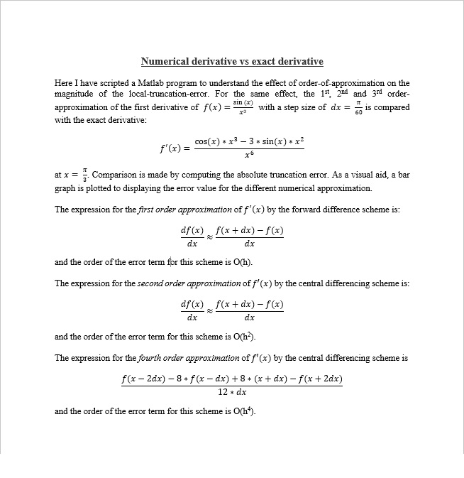 Numerical derivative vs Exact derivative SkillLync