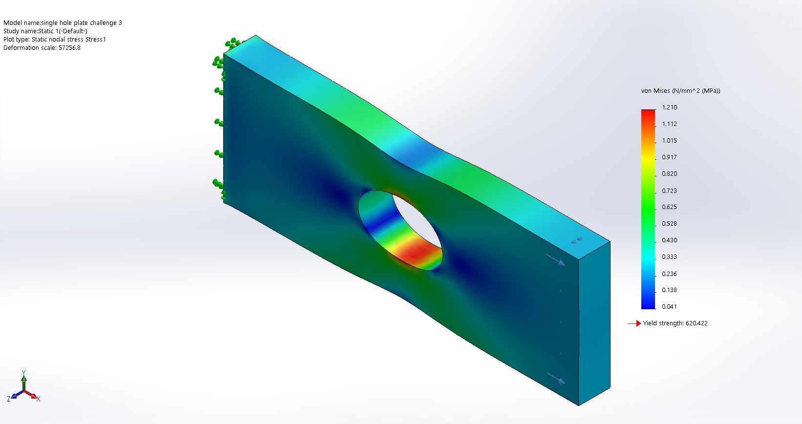 Analysis on a plate with a hole - Projects - Skill-Lync