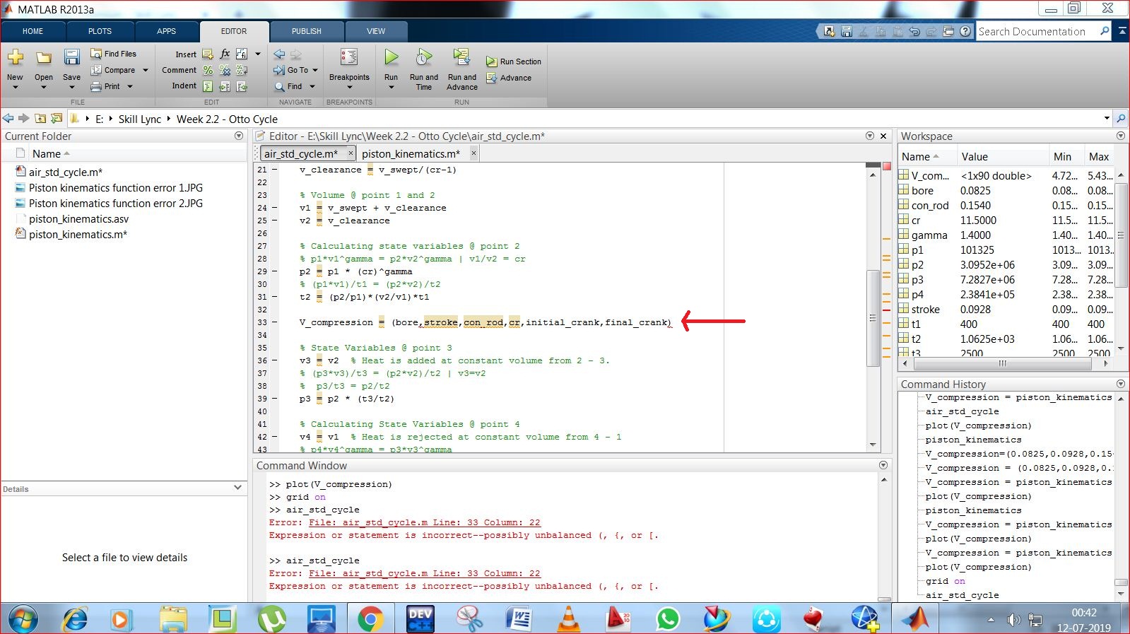 A Matlab Program To Plot Pv Diagram For An Otto Cycle