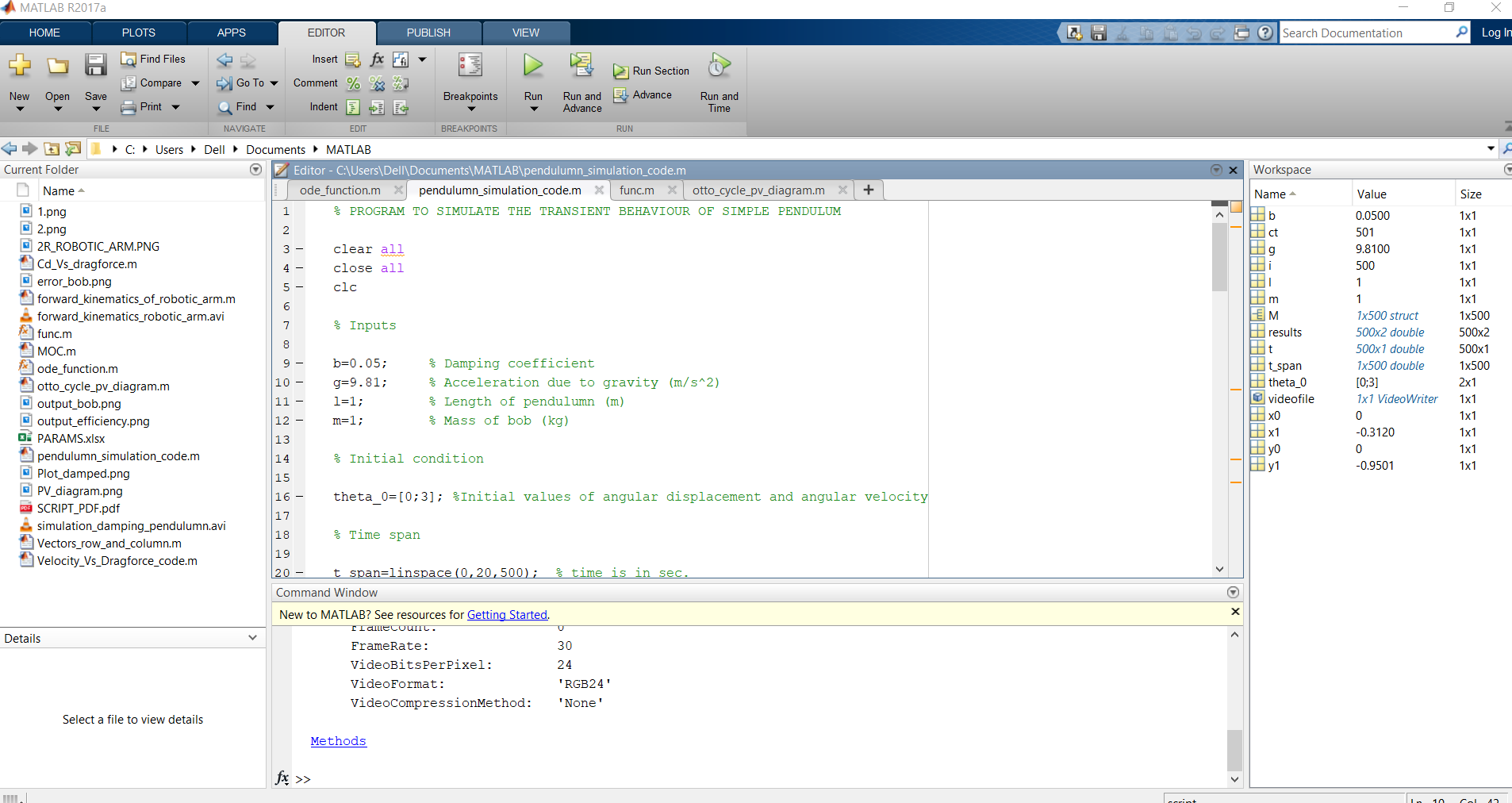 SIMULATION OF DAMPED PENDULUM - Projects - Skill-Lync