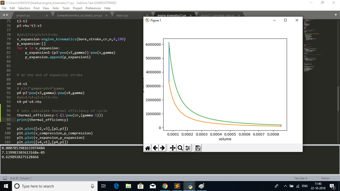 Plot the PV diagram for otto cycle for given data and calculate thermal ...