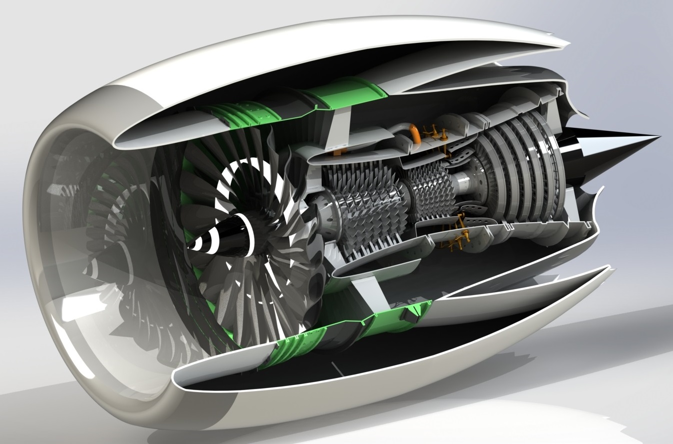 Turbofan Jet Engine Design and Modelling (Independent Project)- SOLIDWORKS