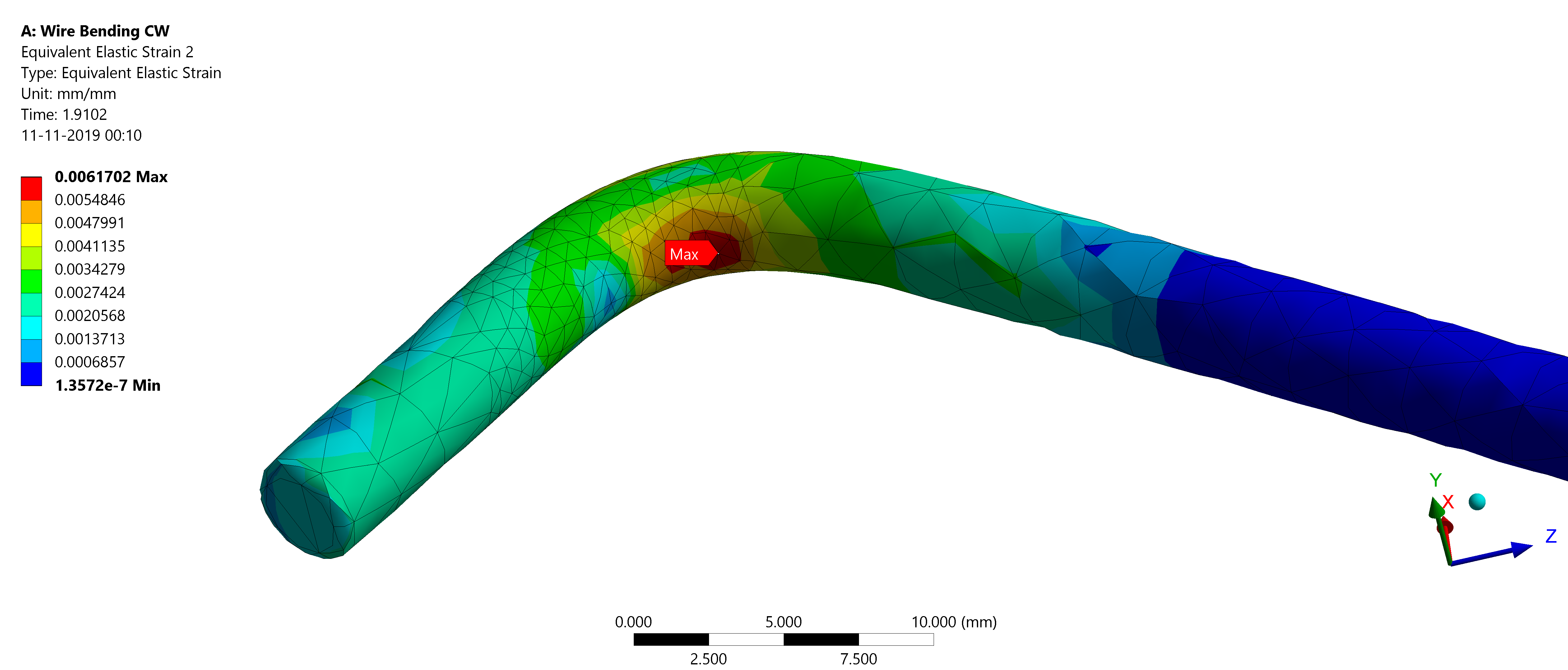 Wire Bend Simulation with three different materials - Projects - Skill-Lync