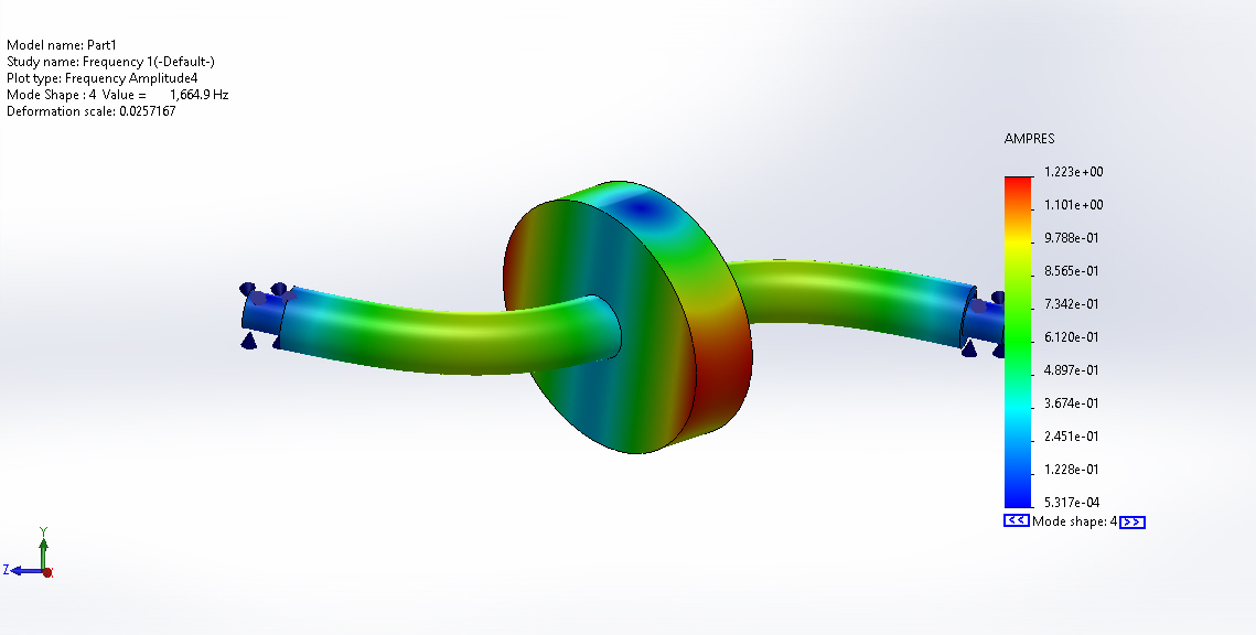 Frequency Analysis of Rotating Shaft using Solidworks