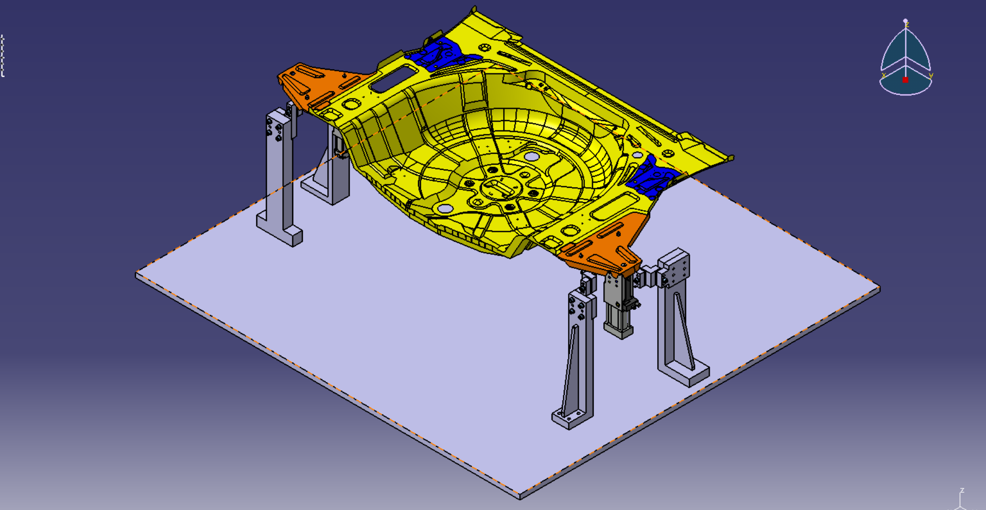 Different type of pin unit are used in fixture For locating car panel